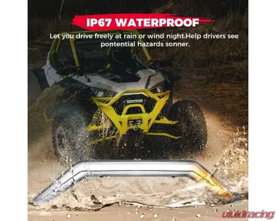 Kemimoto Turn Signal LED Center Grill Fang Light Polaris RZR PRO XP - B0801-00303CL