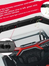 Kemimoto Turn Signal LED Center Grill Fang Light Polaris RZR PRO XP                                     - B0801-00303CL - Image 7