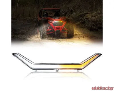 Kemimoto Flowing Turn Signal Light / Front Accent Light LED Center Grill Fang Light Polaris RZR PRO XP 2020-2023 - B0801-00304CL