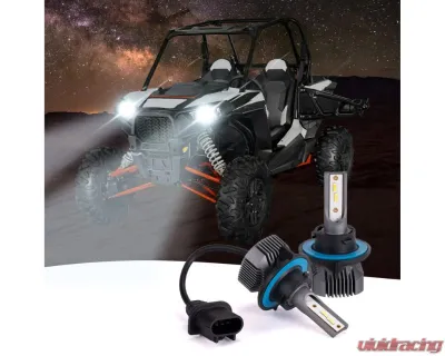 Kemimoto LED Headlight Light Bulb / H13 CSP Chips Led Head Light Bulbs 2pc Polaris RZR Ranger - B0801-00602
