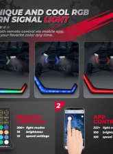 Kemimoto RGB Turn Signal Lights Fang Light Polaris RZR XP 1000 Turbo 2019-2022                                     - B0801-02102CL - Image 2