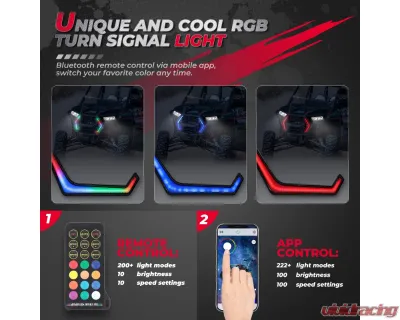 Kemimoto RGB Turn Signal Lights Fang Light Polaris RZR XP 1000 Turbo 2019-2022 - B0801-02102CL