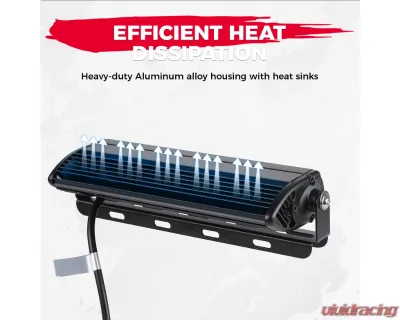 Kemimoto UTV LED Light Bar 8" K Glow 26W Off Road Flood Spot Beam Combo - B0801-03301BK
