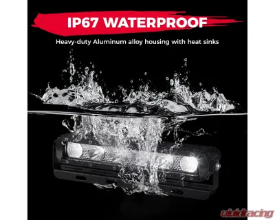 Kemimoto UTV LED Light Bar 8" K Glow 26W Off Road Flood Spot Beam Combo - B0801-03301BK