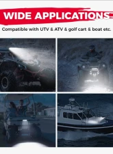 Kemimoto UTV LED Light Bar 8" K Glow 26W Off Road Flood Spot Beam Combo                                     - B0801-03301BK - Image 6