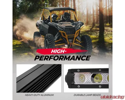 Kemimoto UTV LED Light Bar 8" K Glow 26W Off Road Flood Spot Beam Combo - B0801-03301BK