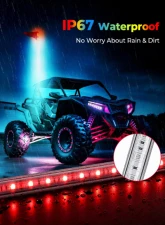 Kemimoto 5ft RGB LED Whip Lights 1pc ATV / UTV / RZR                                     - B0804-00101BK - Image 2