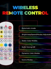 Kemimoto 3ft Black Limited LED Whip Light 366 colors 2pc w/ RF Remote Control                                     - B0804-01001BK - Image 3