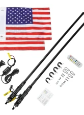 Kemimoto 3ft Black Limited LED Whip Light 366 colors 2pc w/ RF Remote Control                                     - B0804-01001BK - Image 8