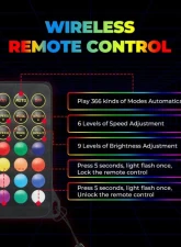 Kemimoto 4Ft Spiral Whip Light w/ RF Remote Control 366 Colors 2pc                                     - B0804-01901CL - Image 4