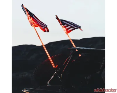 Kemimoto 5FT UTV ATV Spiral Whip Light w/ RF Remote Control 2pc - B0804-02001CL