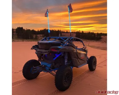 Kemimoto 5FT UTV ATV Spiral Whip Light w/ RF Remote Control 2pc - B0804-02001CL