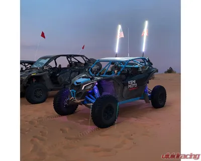 Kemimoto 5FT UTV ATV Spiral Whip Light w/ RF Remote Control 2pc - B0804-02001CL