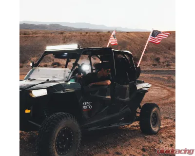 Kemimoto 5FT UTV ATV Spiral Whip Light w/ RF Remote Control 2pc - B0804-02001CL