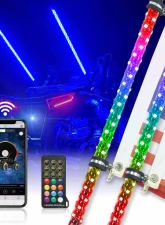 Kemimoto 2pc 5t UTV ATV Spiral Whip Light w/ RF Remote Control | Bluetooth Control                                     - B0804-02002CL - Image 8