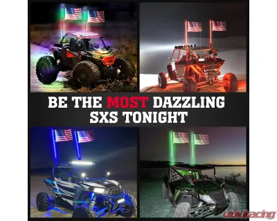 Kemimoto 2pc 5t UTV ATV Spiral Whip Light w/ RF Remote Control | Bluetooth Control - B0804-02002CL