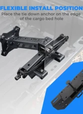 Kemimoto UTV Spare Tire MountPolaris Ranger General 1000 26"- 33" Spare Tire Carrier Rack                                     - B1001-01301BK - Image 5