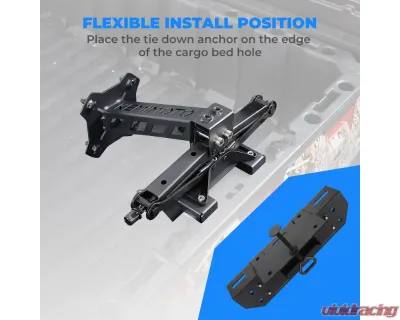 Kemimoto UTV Spare Tire MountPolaris Ranger General 1000 26"- 33" Spare Tire Carrier Rack - B1001-01301BK