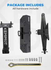 Kemimoto UTV Spare Tire MountPolaris Ranger General 1000 26"- 33" Spare Tire Carrier Rack                                     - B1001-01301BK - Image 7