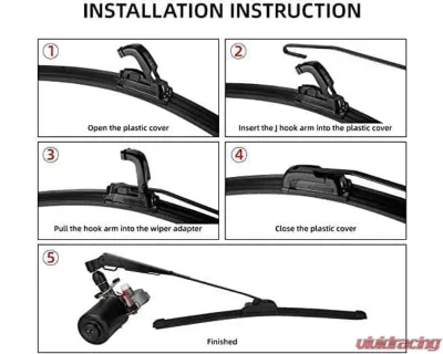 Kemimoto 12V Electric Windshield Wiper Kit 16" UTV Polaris RZR / Ranger | Can-Am - B1201-00901