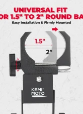 Kemimoto Drive Belt Mount1.5"-2" Roll Bars UTV Universal                                     - B1201-03301BK - Image 3