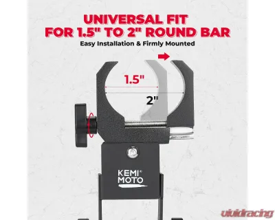 Kemimoto Drive Belt Mount1.5"-2" Roll Bars UTV Universal - B1201-03301BK