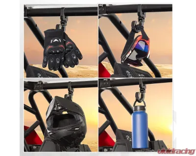Kemimoto Roll Cage Helmet Hooks 1.6"-2" Roll Bar Polaris RZR Ranger / Can Am X3 / Kawasaki Teryx - B1201-04101BK