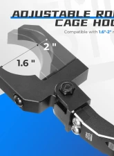 Kemimoto Roll Cage Helmet Hooks 1.6"-2" Roll Bar Polaris RZR Ranger / Can Am X3 / Kawasaki Teryx                                     - B1201-04101BK - Image 4