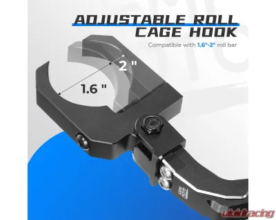 Kemimoto Roll Cage Helmet Hooks 1.6"-2" Roll Bar Polaris RZR Ranger / Can Am X3 / Kawasaki Teryx - B1201-04101BK