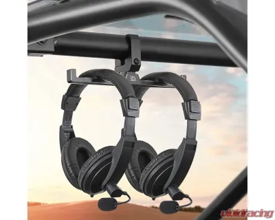 Kemimoto UTV Hanger Headset Helmet w/ 1.5"-2" Roll Cage Can Am X3 / Polaris RZR Ranger - B1201-04201BK