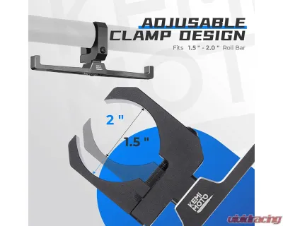 Kemimoto UTV Hanger Headset Helmet w/ 1.5"-2" Roll Cage Can Am X3 / Polaris RZR Ranger - B1201-04201BK