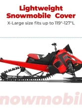 Kemimoto 600D Waterproof Snowmobile Cover s up to 119"-127" L / Heavy Duty Storage Trailerable Cover                                     - B1303-00201BK - Image 2