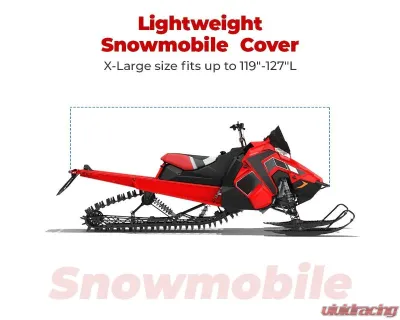 Kemimoto 600D Waterproof Snowmobile Cover s up to 119"-127" L / Heavy Duty Storage Trailerable Cover - B1303-00201BK