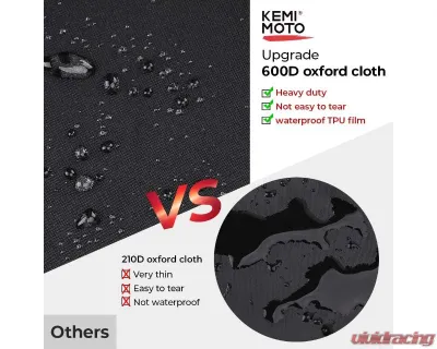 Kemimoto 600D Waterproof Snowmobile Cover s up to 119"-127" L / Heavy Duty Storage Trailerable Cover - B1303-00201BK