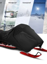 Kemimoto 600D Waterproof Snowmobile Cover s up to 119"-127" L / Heavy Duty Storage Trailerable Cover                                     - B1303-00201BK - Image 4