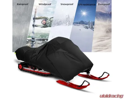 Kemimoto 600D Waterproof Snowmobile Cover s up to 119"-127" L / Heavy Duty Storage Trailerable Cover - B1303-00201BK