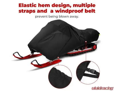 Kemimoto 600D Waterproof Snowmobile Cover s up to 119"-127" L / Heavy Duty Storage Trailerable Cover - B1303-00201BK