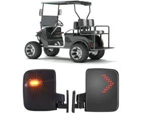 Kemimoto Golf Cart Side Mirror w/ LED Turn Signal Light Club Car Ezgo Drive 29