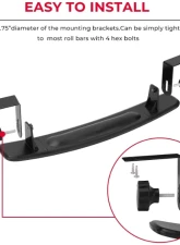 Kemimoto Golf Cart 16.5" Panoramic Rear View Mirror Club Car / EZGO / Drive                                     - B1406-00801 - Image 3