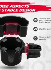 Kemimoto Golf Cart 2-in-1 Cup Holder Universal                                     - B1406-02002 - Image 5