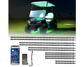Kemimoto Golf Cart Million Colors Underglow LED Light Kit 12V 12pc