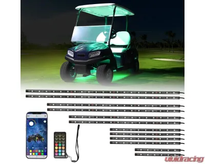 Kemimoto Golf Cart Million Colors Underglow LED Light Kit 12V 12pc - B1406-02501