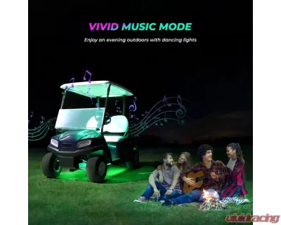 Kemimoto Golf Cart Million Colors Underglow LED Light Kit 12V 12pc - B1406-02501