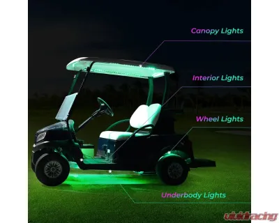 Kemimoto Golf Cart Million Colors Underglow LED Light Kit 12V 12pc - B1406-02501