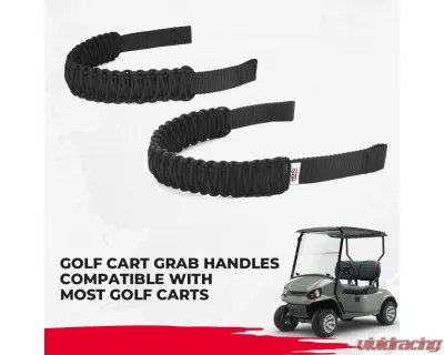 Kemimoto Golf Cart Grab Handles EZGO / Club Car / Drive2 / Icon / Black - B1406-02901BK