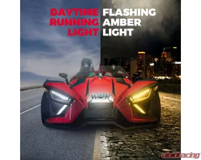 Kemimoto Upper Accent Light Kit Turn Signal Light Polaris Slingshot S / SL / SLR / GT 2PCS - B1501-00201CL