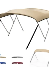 Kemimoto Pontoon Boat Bimini Top 4 Bow                                     - B1604-01401BG - Image 8