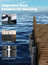 Kemimoto 2pc PVC Boat Bumper Marine Dock FenderStraight-Edge Or Corner                                     - B1610-00701 - Image 5