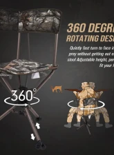 Kemimoto 360 Degree Tripod Swivel Hunting Chair w/ Backrest                                     - B1702-00101 - Image 2