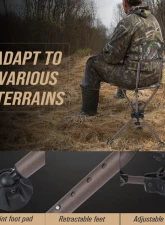 Kemimoto 360 Degree Tripod Swivel Hunting Chair w/ Backrest                                     - B1702-00101 - Image 3